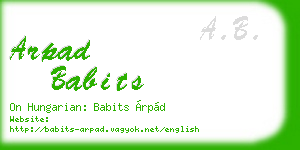 arpad babits business card